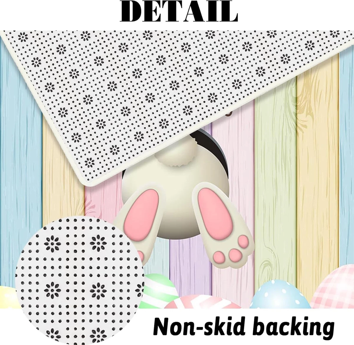 4pcs Easter Shower Curtain Sets with Non-Slip Rugs Toilet Lid Cover and Bath ...