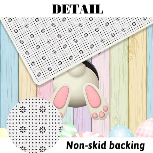 4pcs Easter Shower Curtain Sets with Non-Slip Rugs Toilet Lid Cover Easter1