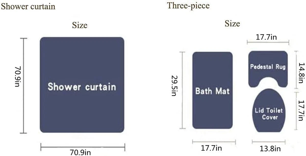 4PCS Red Rose and Leopard Shower Curtain Set with Rugs, Toilet Lid Cover