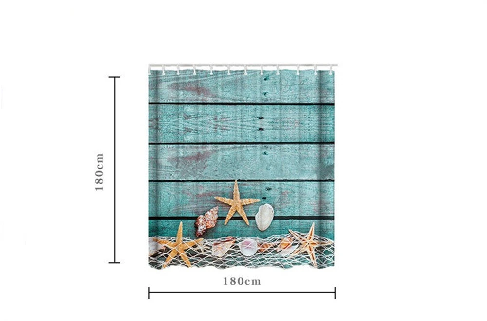 4PCS/Set Turtles Bathroom Non-Slip Shower Curtain+Rug+Lid Toilet Cover+Bath Mat