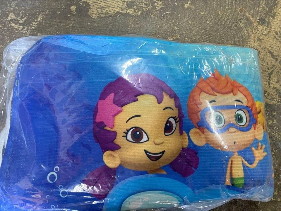 Bubble Guppies Shower Curtain /4PCS Set /Non-Slip Rug+Bath Mat+Toilet Lid Cover