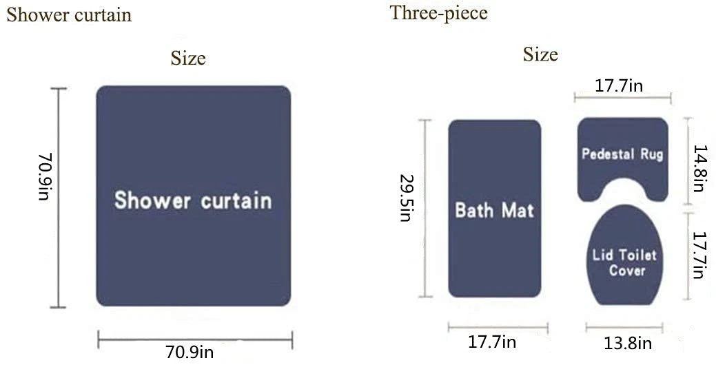 Jieprom 4PCS Lion Inspirational Shower Curtain Set w/ Rugs, Toilet Lid Cover