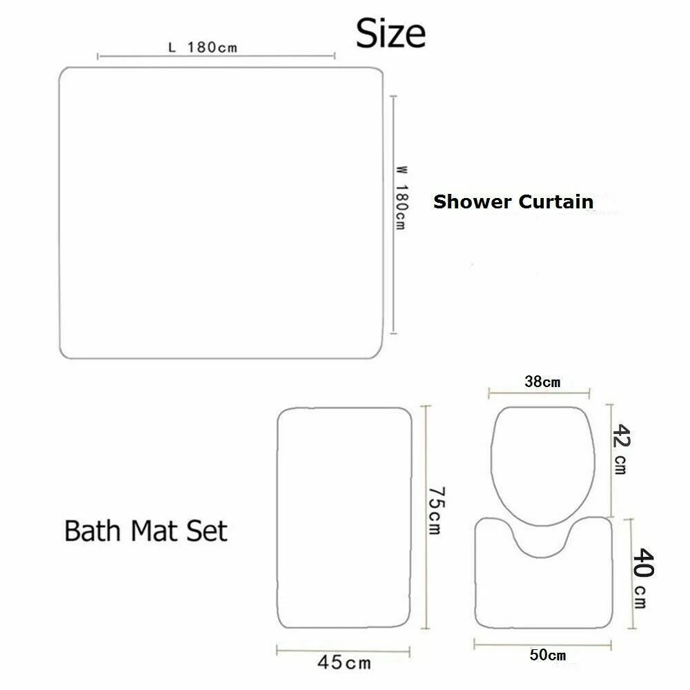 Star Wars Yoda 4PCS Bathroom Rugs Shower Curtains Mat Toilet Lid Cover Sets