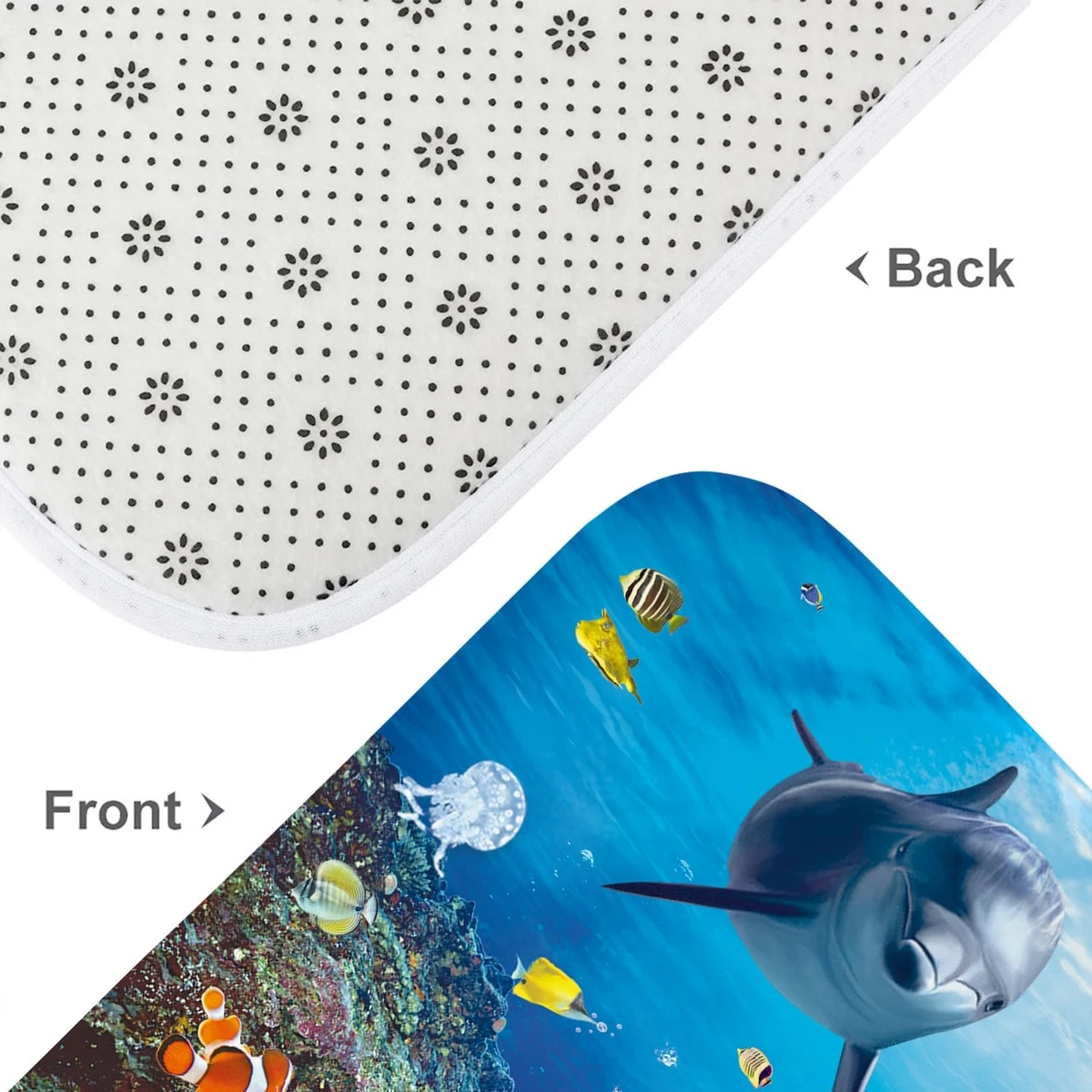 ZXMBF 4Pcs Ocean Dolphin Shower Curtain Set Rugs Toilet Lid Cover Bath Mat